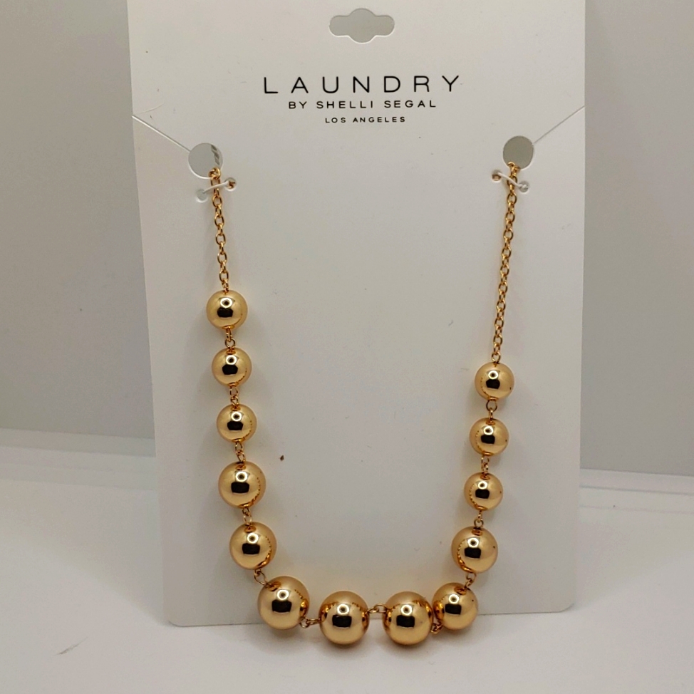 Laundry By Shelli Regal Yellow Gold Graduated Bead Necklace 15$